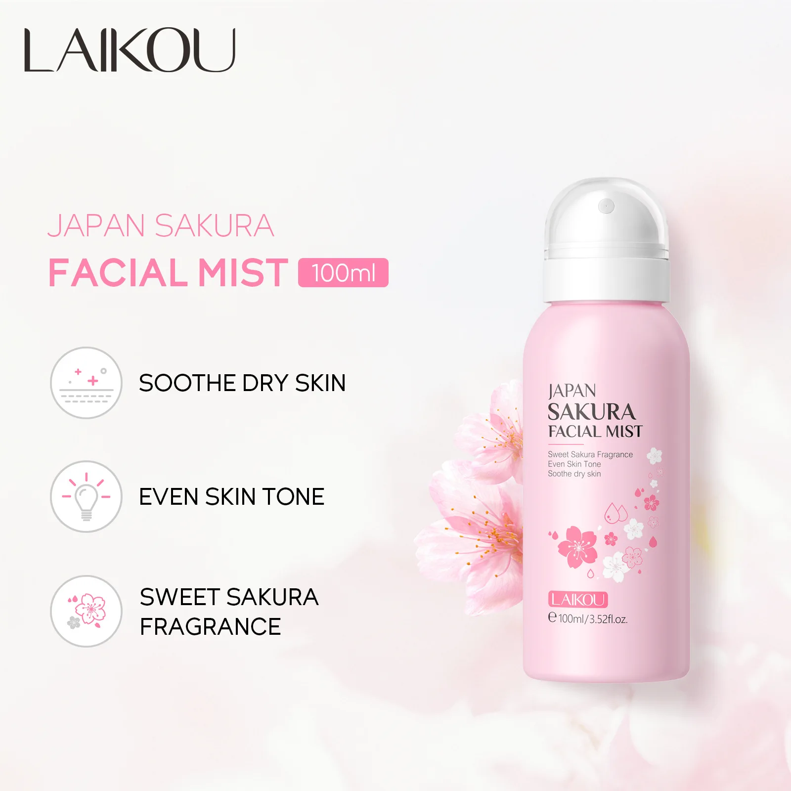 LAIKOU Sakura Facial Mist Brig - Niacinamide Brightening Serum ulasan dan harga