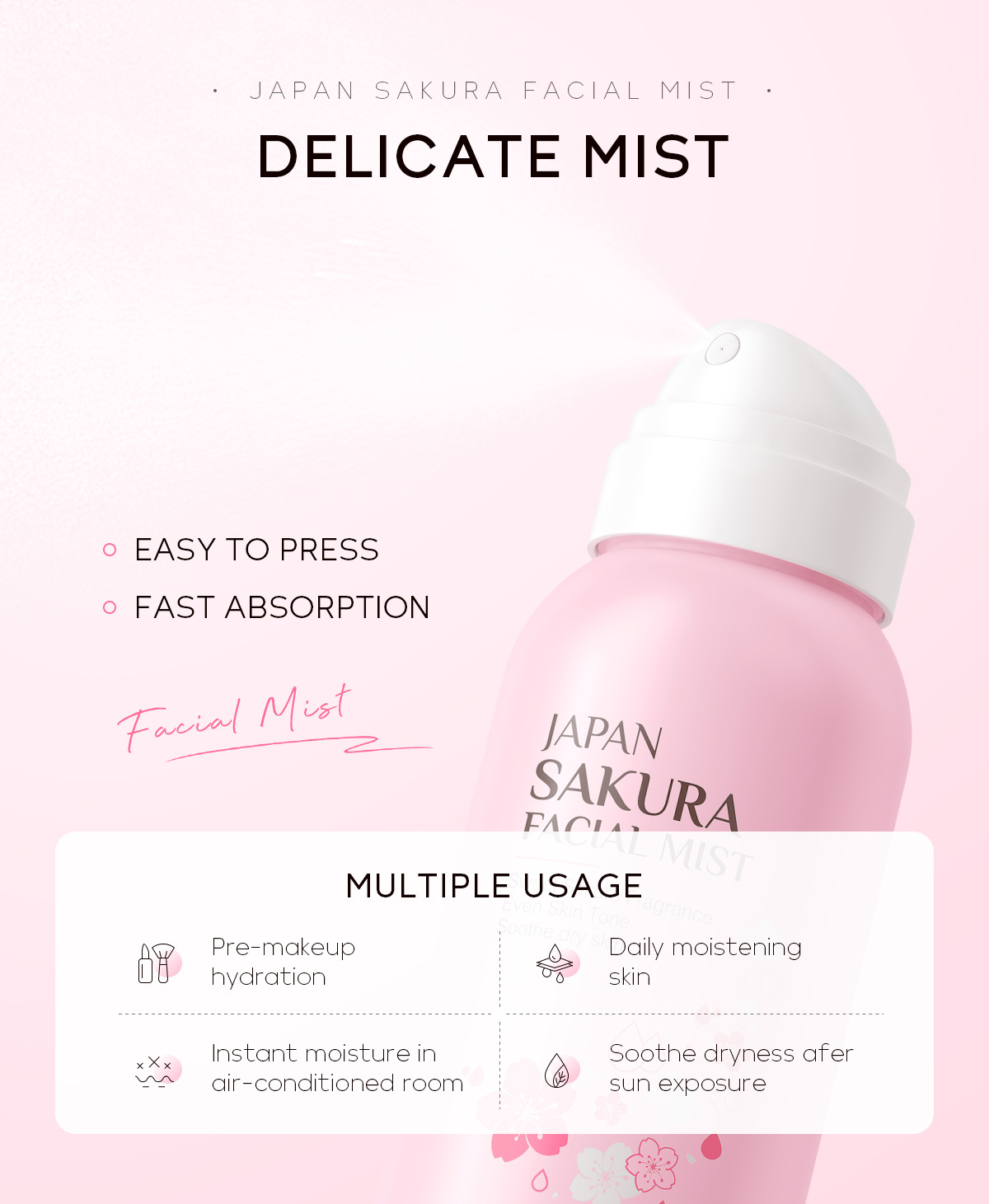 LAIKOU Sakura Facial Mist Brig - Niacinamide Brightening Serum ulasan dan harga
