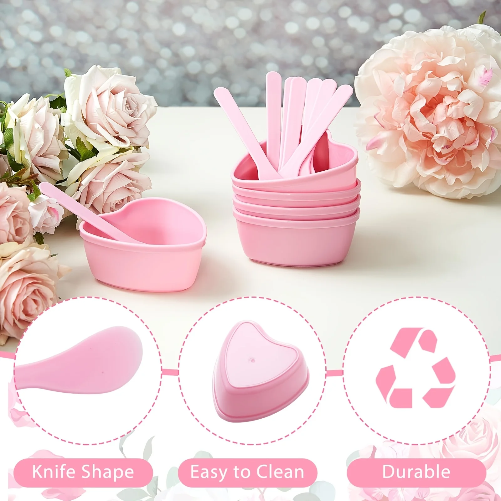 6-piece Pink Heart Shaped Faci - Skincare Indonesia ulasan dan harga