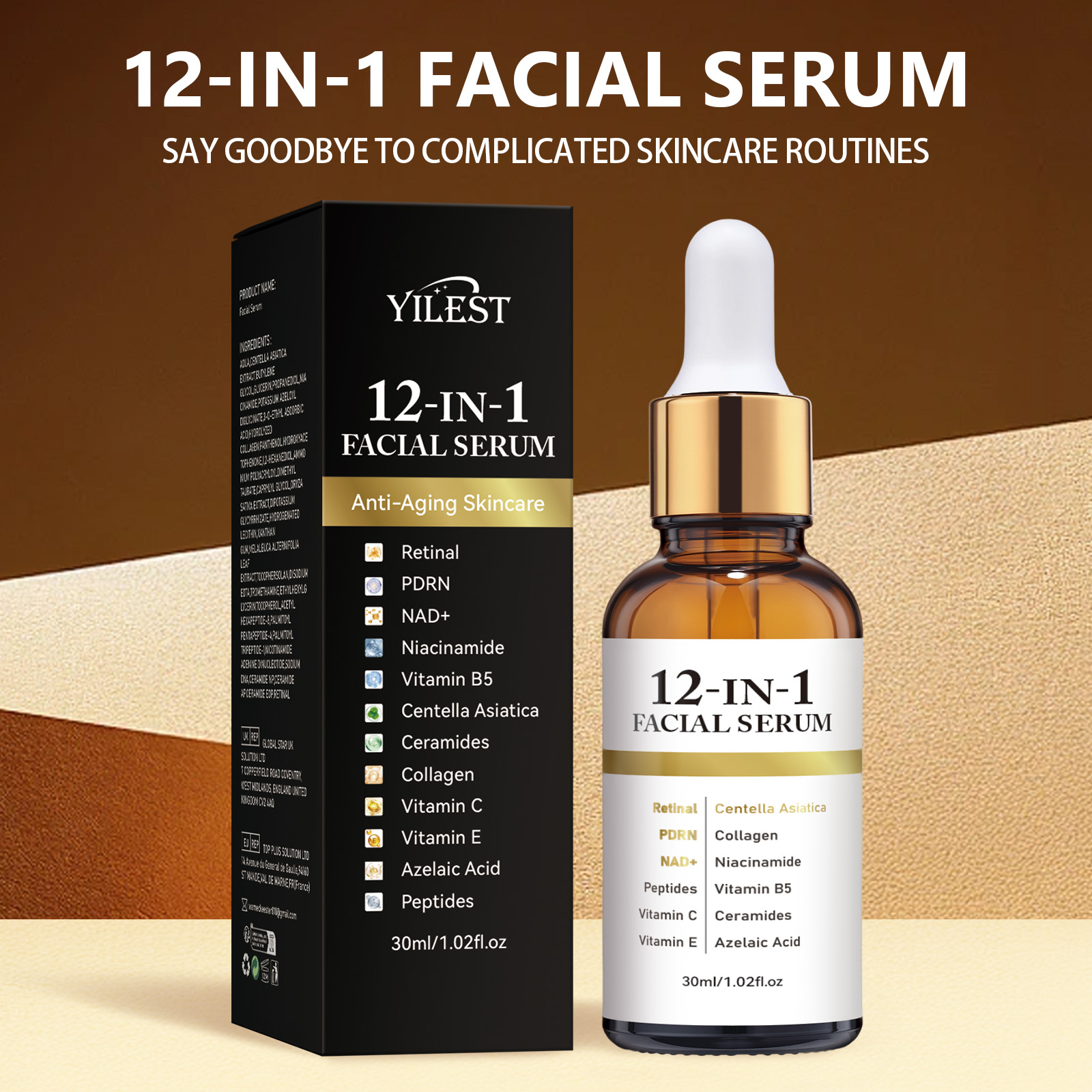 30ml 12 In 1 Facial Serum Reti - Niacinamide Brightening Serum ulasan dan harga