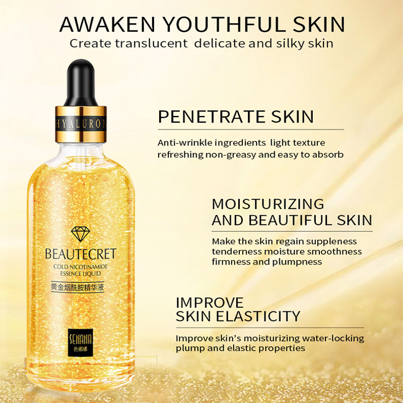 24K Gold Hyaluronic Acid Nicot - Niacinamide Brightening Serum ulasan dan harga